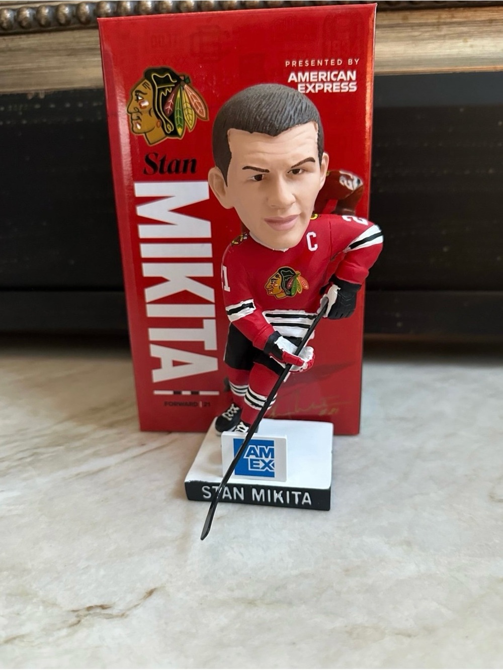 Stan Mikita Chicago Blackhawks Bobblehead 2025 Centennial AMEX New In Box NHL